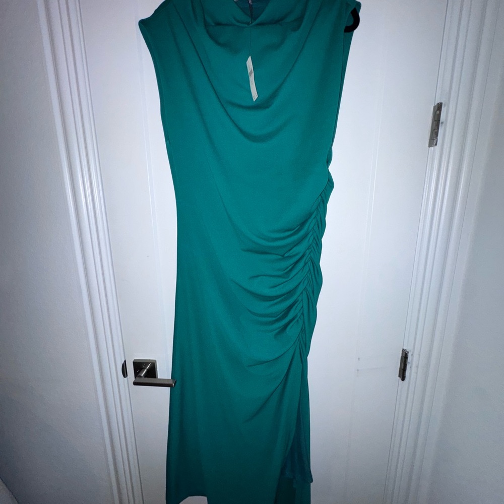 Elegant Teal Ruched Dress